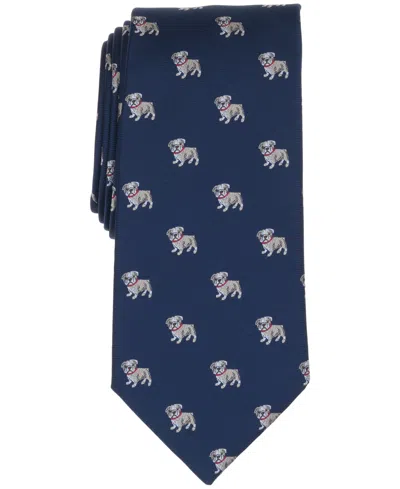 Club Room Men's Bull-dog Printed Tie, Macy's Exclusive In Blue