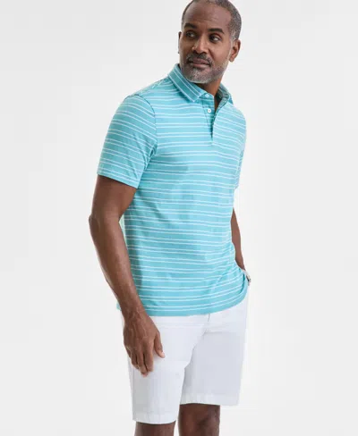 Club Room Men's Carter Regular-fit Stripe Pima Cotton Polo Shirt, Exclusively At Macy's In Bright Whi