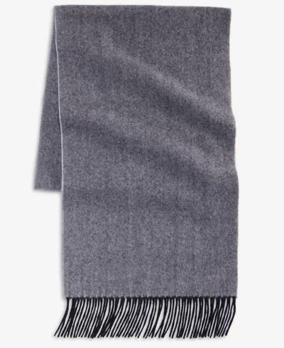 Club Room Men's Cashmere Herringbone Scarf, Macy's Exclusive In Gray