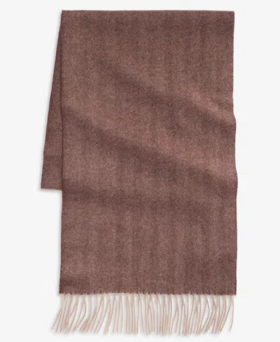 Club Room Men's Cashmere Herringbone Scarf, Macy's Exclusive In Brown