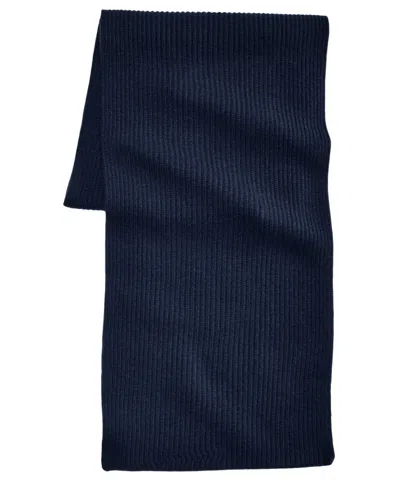 Club Room Men's Cashmere Ribbed-knit Straight-line Scarf, 63"l X 11.5"w, Macy's Exclusive In Blue
