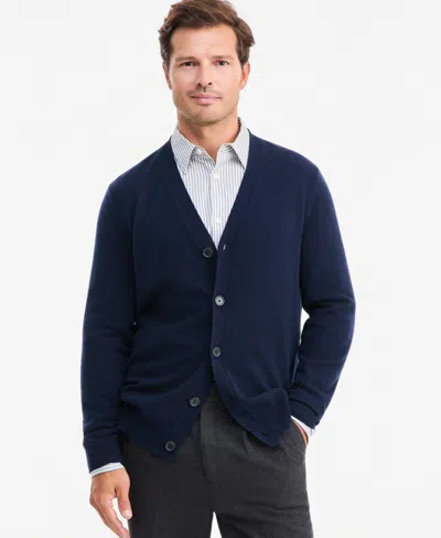 Club Room Men's Cashmere V-neck Cardigan, Created For Macy's In Crc Dark Navy