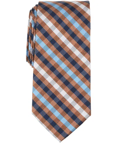 Club Room Men's Chesterwood Check Pattern Tie, Macy's Exclusive In Brown