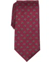 Club Room Men's Christmas Holly Printed Tie, Macy's Exclusive In Burgundy