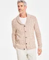 Club Room Men's Chunky Shawl Collar Cardigan Sweater, Created For Macy's In Moca