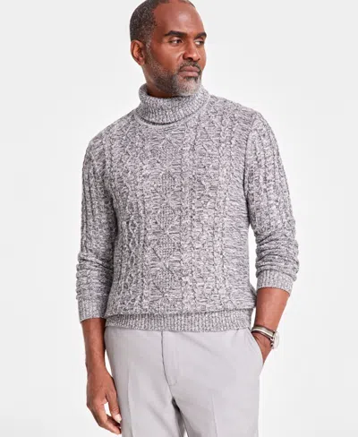 Club Room Men's Chunky Turtleneck Sweater, Created For Macy's In Dark Grey