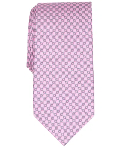 Club Room Men's Classic Design Neat Pattern Silk Tie, Macy's Exclusive In Pink