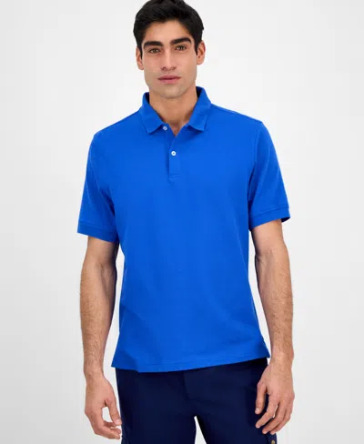 Club Room Men's Classic Fit Performance Stretch Polo, Created For Macy's In Blue