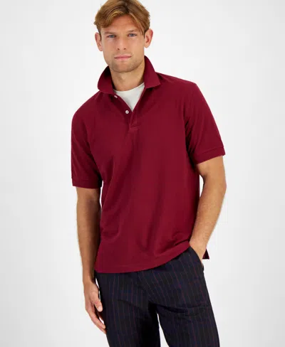 Club Room Men's Classic Fit Performance Stretch Polo, Created For Macy's In Cherry Pie