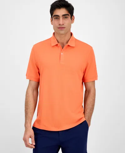 Club Room Men's Classic Fit Performance Stretch Polo, Created For Macy's In Orange