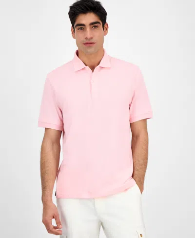Club Room Men's Classic Fit Performance Stretch Polo, Created For Macy's In Pink