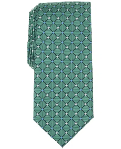 Club Room Men's Classic Grid Tie, Created For Macy's In Emerald