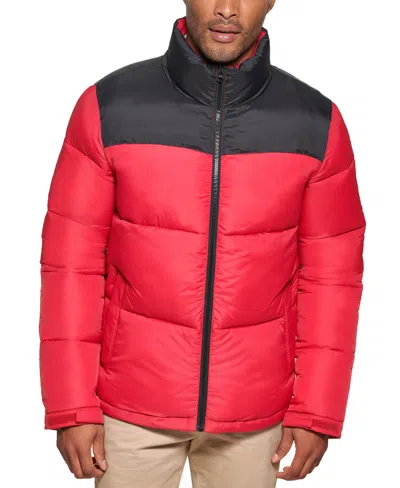 Club Room Men's Colorblocked Quilted Full-zip Puffer Jacket, Created For Macy's In Ice