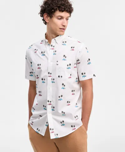 Club Room Men's Cotton Poplin Havana Button Shirt, Macy's Exclusive In White
