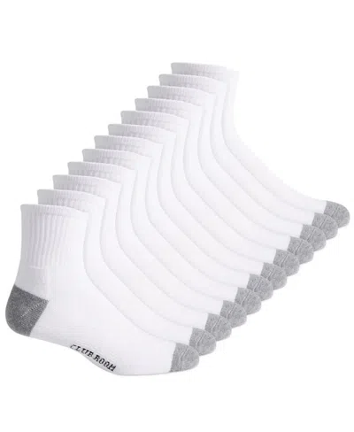 Club Room Men's Cotton Stretch Ankle Socks - 12 Pack In White