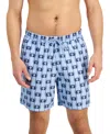 CLUB ROOM MEN'S CRAB TOILE PRINTED QUICK-DRY 7" SWIM TRUNKS, CREATED FOR MACY'S