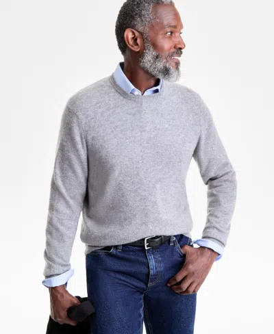 Club Room Men's Crewneck 100% Cashmere Sweater, Macy's Exclusive In Blue