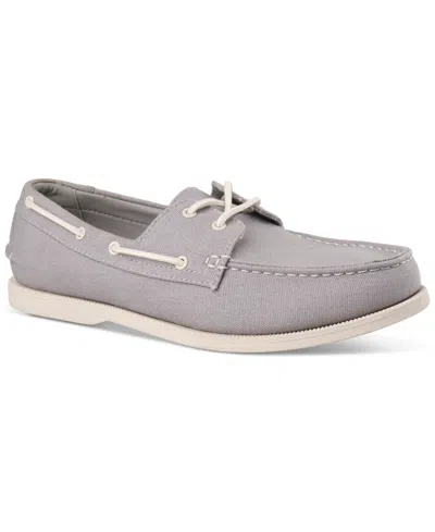 Club Room Men's Elliot Lace-up Boat Shoes, Created For Macy's In Grey