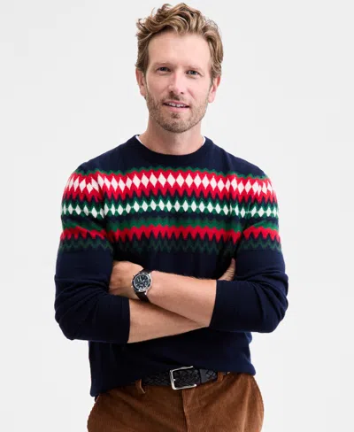 Club Room Men's Glen Plaid Sweater, Macy's Exclusive In Blue