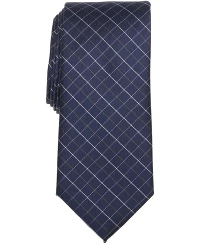 Club Room Men's Fayette Grid Classic Tie, Macy's Exclusive In Black