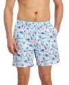CLUB ROOM MEN'S FLAMINGO FLORAL-PRINT QUICK-DRY 7" SWIM TRUNKS, CREATED FOR MACY'S