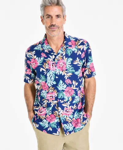 Club Room Men's Floral Shirt, Exclusively At Macy's In Ocean Floo