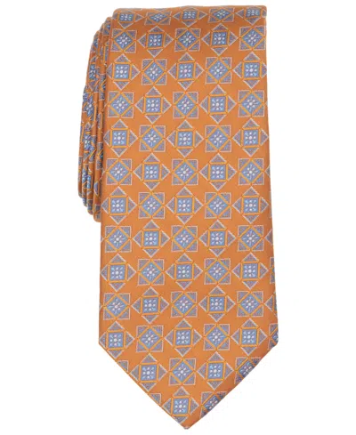 Club Room Men's Geometric Pattern Tie In Orange