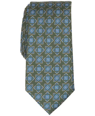 Club Room Men's Geometric Pattern Tie In Gray