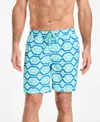 Club Room Men's Geometric Print Drawstring 7" Swim Trunks, Exclusively At Macy's In Gold