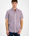 Club Room Men's Gin Regular-fit Plaid Button-down Shirt, Created For Macy's In Winter Ivory