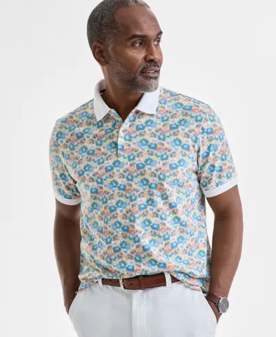 Club Room Men's Hale Flower Pique Polo Shirt, Exclusively At Macy's In Pale Sun Y