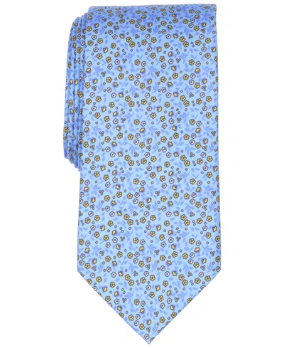 Club Room Men's Harvey Classic Design Floral Pattern Silk Tie, Macy's Exclusive In Blue