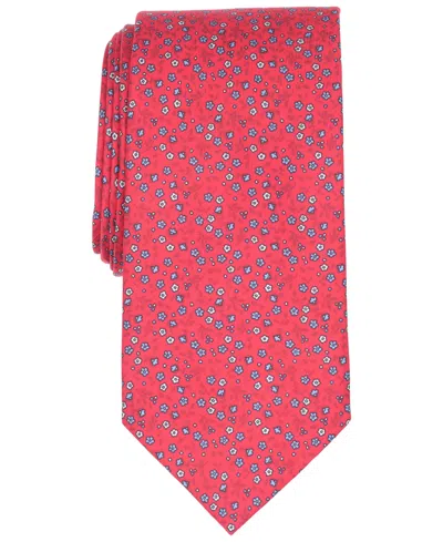 Club Room Men's Harvey Classic Design Floral Pattern Silk Tie, Macy's Exclusive In Red