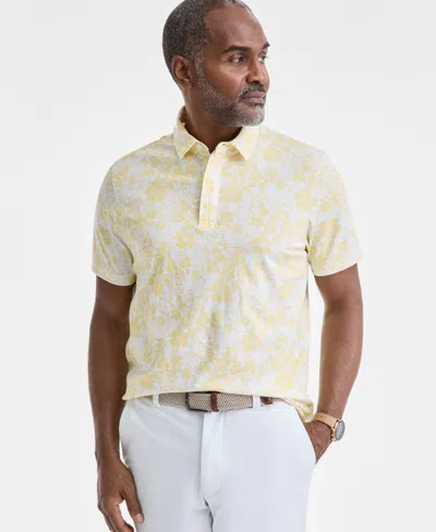 Club Room Men's Hibiscus Pima Polo Shirt, Exclusively At Macy's In Pale Sun