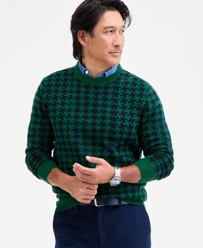 Club Room Men's Houndstooth Crewneck Sweater, Macy's Exclusive In Multi