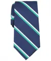 Club Room Men's Irving Stripe Tie In Aqua Navy In Blue
