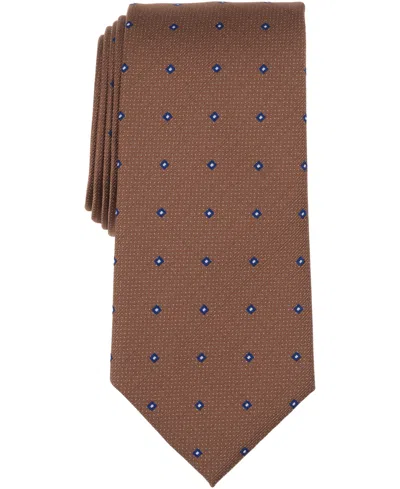 Club Room Men's Landcaster Neat Pattern Tie, Macy's Exclusive In Brown