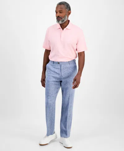 Club Room Men's Linen Cross-dye Pants, Created For Macy's In Blue