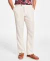 Club Room Men's Linen Cross-dye Pants, Created For Macy's In Natural Khaki