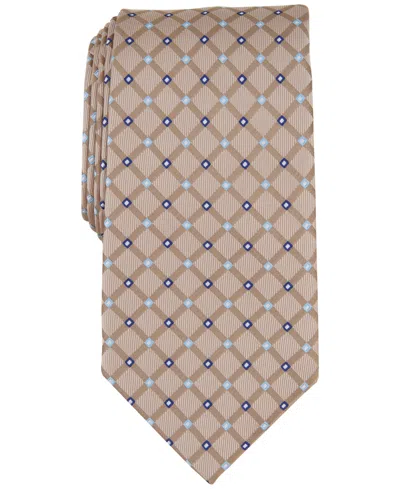 Club Room Men's Linked Neat Tie, Created For Macy's In Taupe