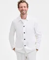 Club Room Men's Long Sleeve Button-front Chore Jacket, Macy's Exclusive In White