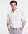 Club Room Men's Long Sleeve Diamond Jacquard Button-front Shirt, Exclusively At Macy's In Winter Ivo