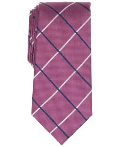 Club Room Men's Maine Grid Tie, Macy's Exclusive In Pink