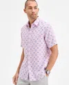 Club Room Men's Marks Medallion Shirt, Exclusively At Macy's In Pink