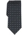 Club Room Men's Meyers Grid Pattern Tie, Macy's Exclusive In Black