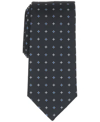 Club Room Men's Meyers Grid Pattern Tie, Macy's Exclusive In Black