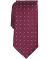 Club Room Men's Meyers Grid Pattern Tie, Macy's Exclusive In Burgundy