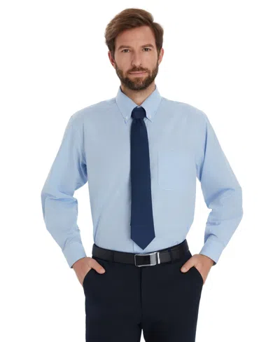 Club Room Men's Mini Gingham Dress Shirt, Macy's Exclusive In Blue