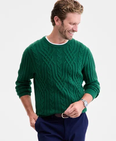 Club Room Men's Mixed Cable-knit Crewneck Sweater, Macy's Exclusive In Green