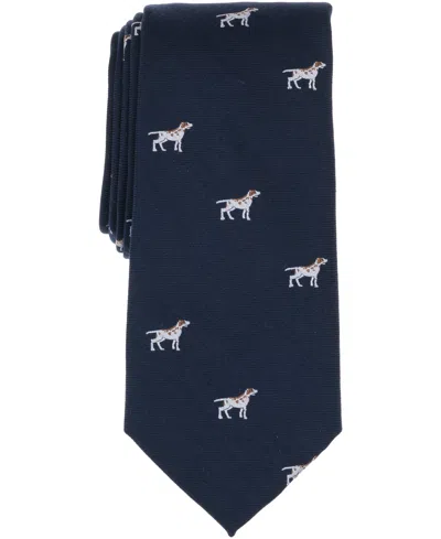 Club Room Men's Montery Dog Pattern Tie, Macy's Exclusive In Blue